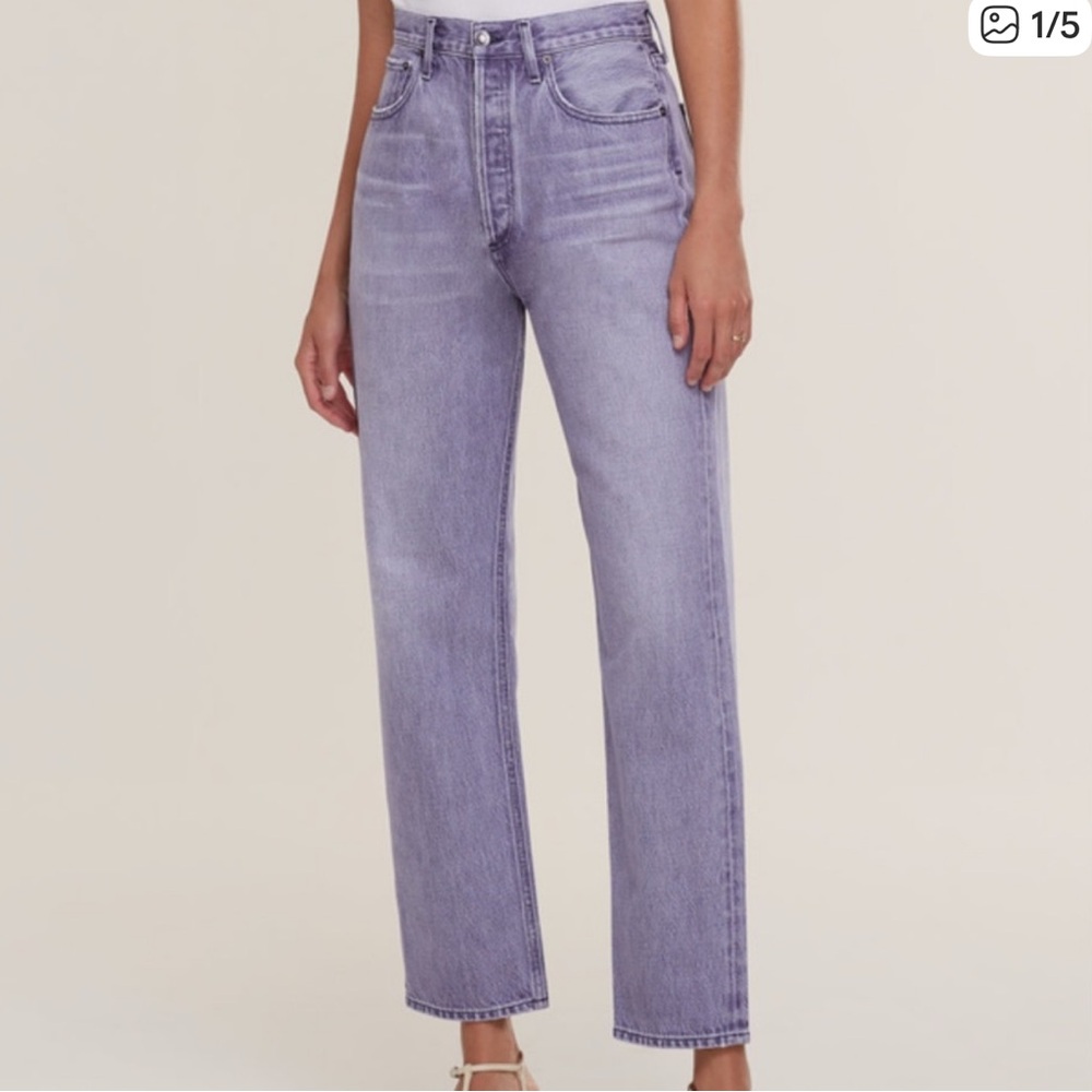 Agolde Straight Leg Jeans in Ashberry Purple 90s pinch